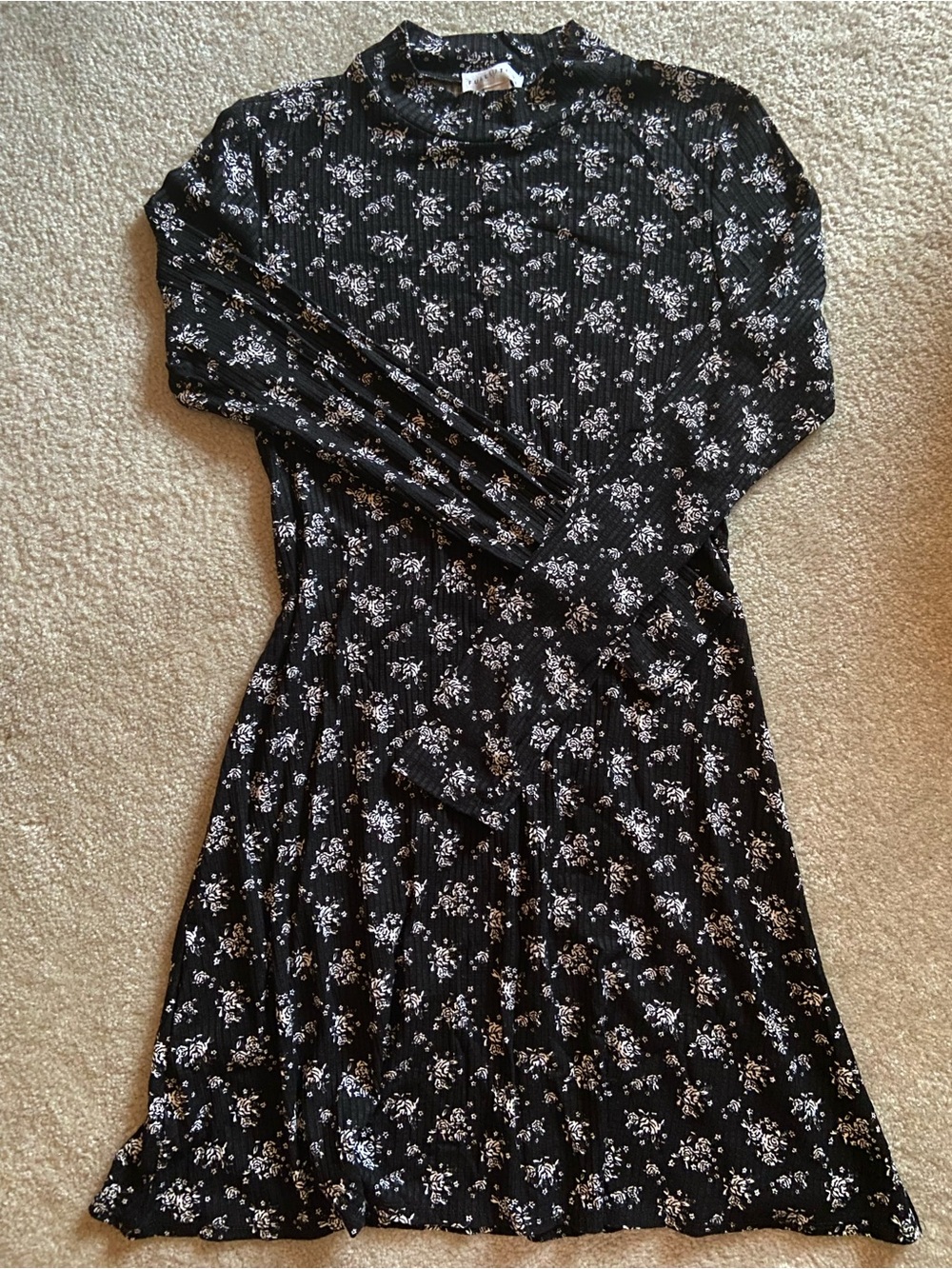 Tilly’s Long Sleeve Mini Mock Neck Floral Dress